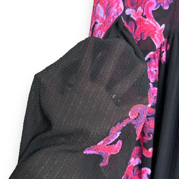 NWT Intimately Free People Black Pink Symphony Bell Sleeve Mini Dress Womens XS - Picture 6 of 11